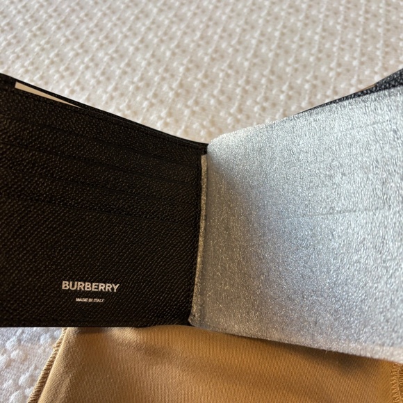 Mens Burberry Icon Stripe leather bifold wallet - Picture 3 of 4